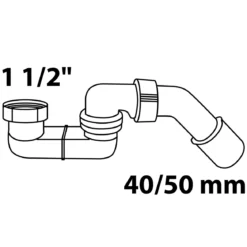 Kirchhoff Siphon ECO-SAVE KS grau 1 1/2" x Durchmesser 40/50 mm für Brausetasse