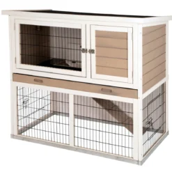 Kleintierstall Lucky 115 x 100 x 65 cm weiß-braun