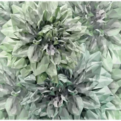 KomarVlies Fototapete Emerald Flowers 300x280 cm
