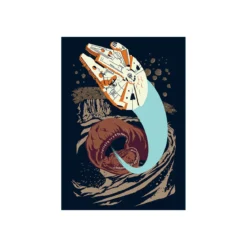 KomarWandbild Star Wars Classic Vector Asteroid Worm 40x50 cm