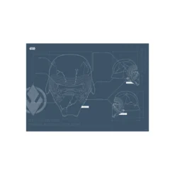 KomarWandbild Star Wars EP9 Blueprint Kylo Helmet 50x40 cm