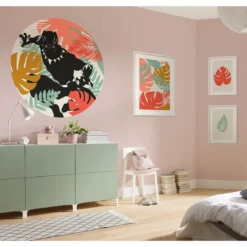 KomarWandbild Winter Tropics Black Panther Palm Leaf 50x70 cm