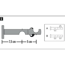 Kombiträger 2lfg offen 16mm schwarz