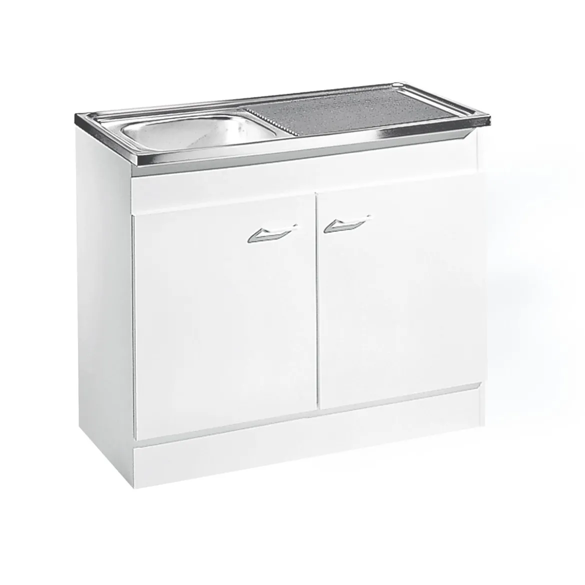Kompl. Spuele 100x50cm weiss Drehtuer