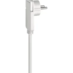 Kurzverlaengerungsleitung weiss mitWinkel-Flachstecker 5m H05VV-F3G1,5