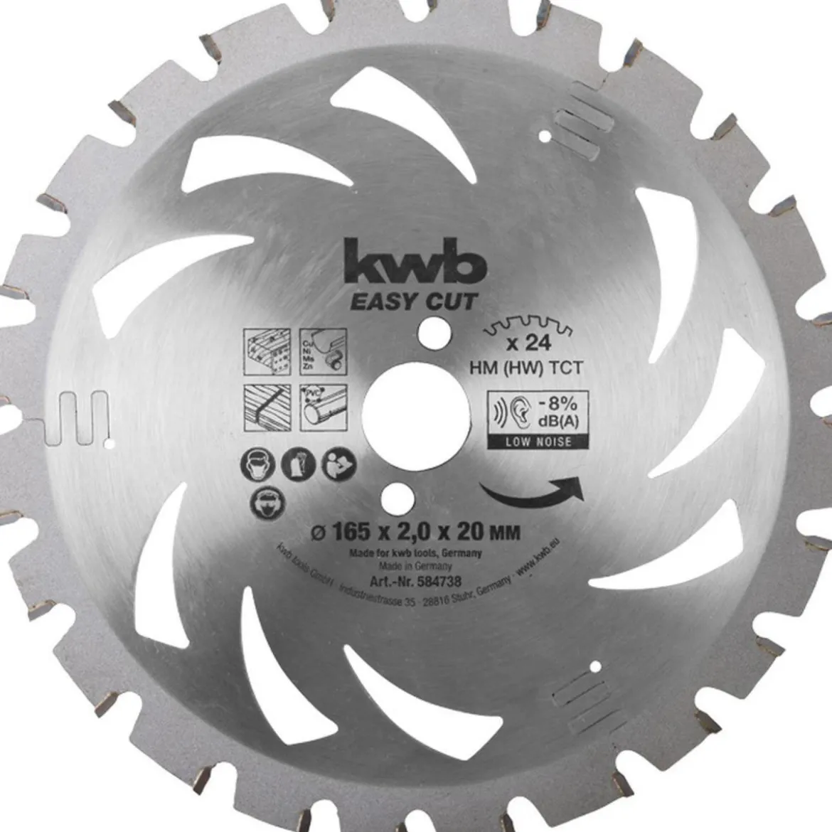 kwbDünnschnitt-Kreissägeblatt Easy Cut Durchmesser 165 mm