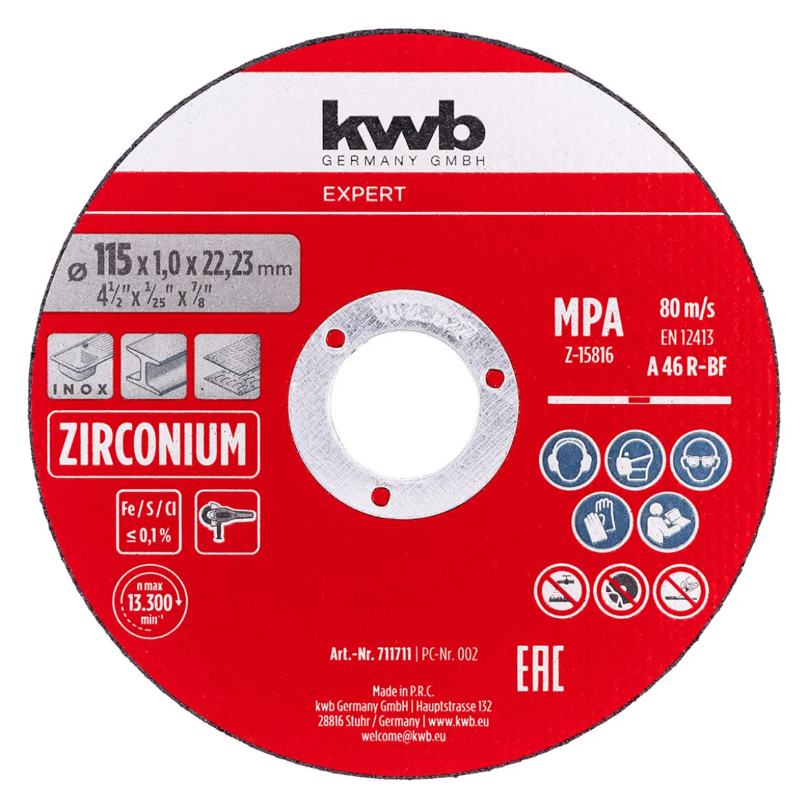 kwb Expert Inox-Gewebetrennscheiben-Set für Metall gerade extradünn 10-tlg. Ø 115 x 1 mm
