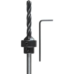 kwbHolzspiralbohrer-Set mit Aufstecksenker und Tiefenstop 3 teilig Durchmesser 4 mm
