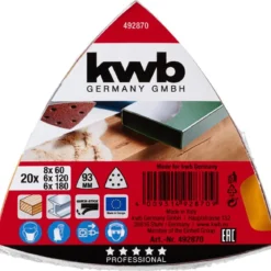 kwbSchleifdreiecke Quick Stick Holz und Metall 93 mm