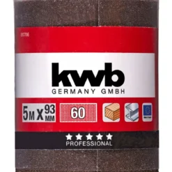 kwbSchleifmittel-Rollen Holz und Metall 5 m x 93 mm K60