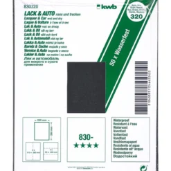 kwbSchleifpapier Lack und Auto wasserfest 230 x 280 mm K320