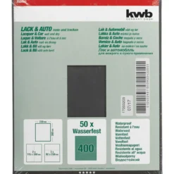 kwbSchleifpapier Lack und Auto wasserfest 230 x 280 mm K400