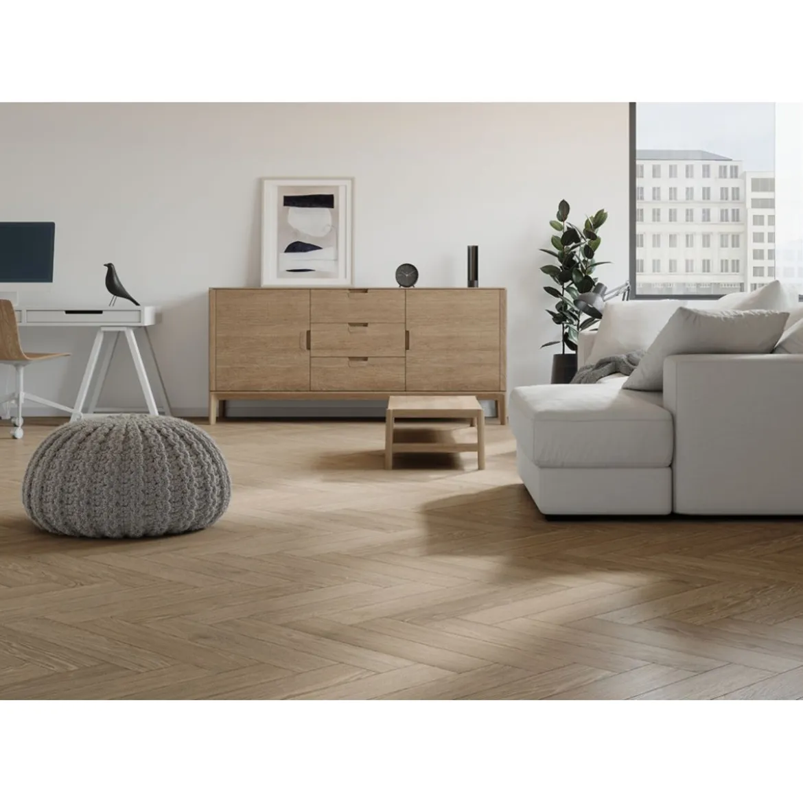 Laminat Herringbone Natural Darcy Oak 63x12,6x0,8 cm
