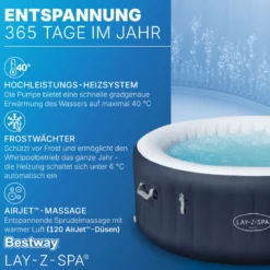 Lay-Z-Spa Whirlpool Miami AirJet4 Personen Dm. 180x66 cm, Dunkelblau