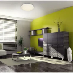 LED Deckenleuchte Como D 26 cm H 8,5 cmweiss Kristalleffekt