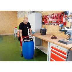 Maischefass rund, Deckel, 60 L blau