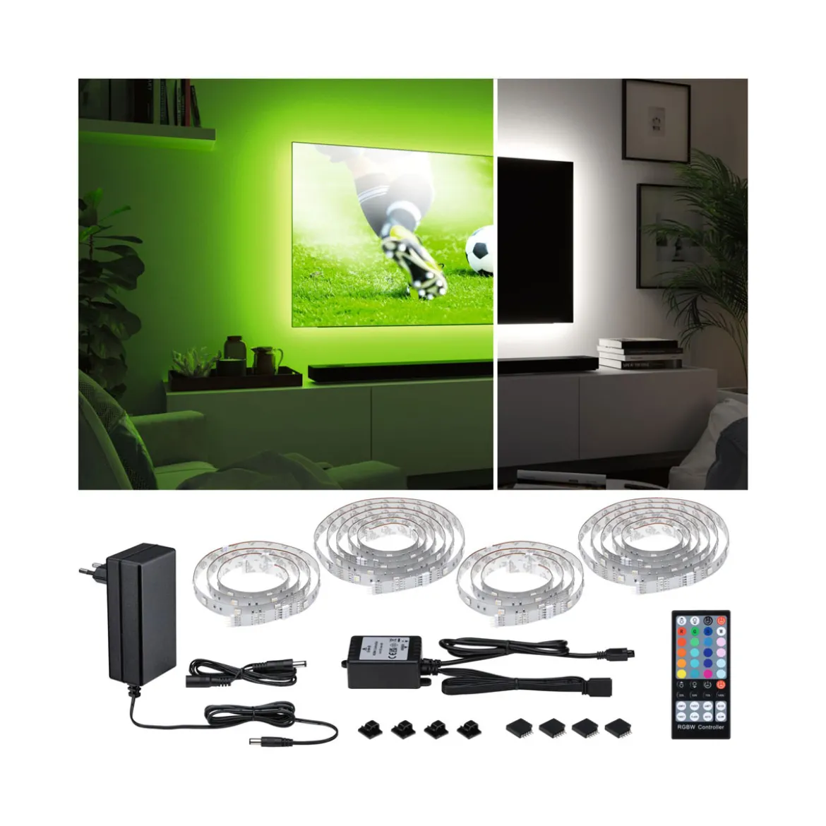 MaxLED 250 Comfort Sets TV 75 RGBW 3000K25,5W 230/24V Silber Kst