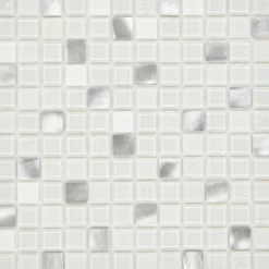 Mosaikfliese X-Glue Glas Alu-Weiß 30 x 30 cm selbstklebend