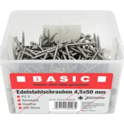 MyToolEdelstahlschraube 4,5 x 50 mm 240 Stück im Eimer
