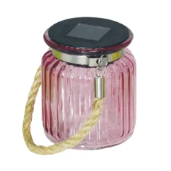 näve Solar-Glas mit Kordel rosa