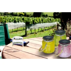 näve Solar-Glas mit Kordel rosa