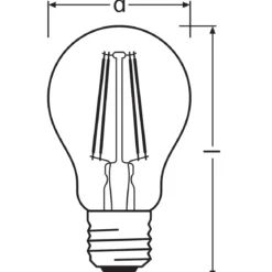Osram LED-Leuchtmittel-Set Base Classic A 7W klar 3 Stück