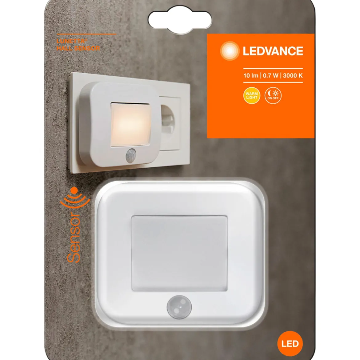 Osram LED-Nachtlicht Lunetta Hall inkl Licht- und Bewegungssensor weiß
