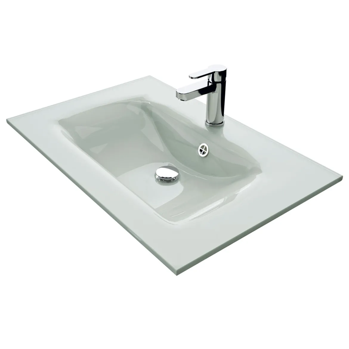 Pelipal Glaswaschtisch Trentino rechteckig 77 x 1,5 x 50 cm