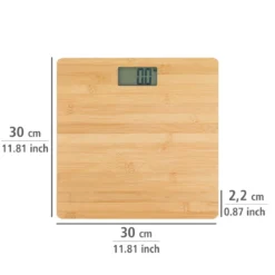 Personenwaage Bambus LCD 30x30 cm braun