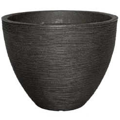 Pflanzgefäß Rillenoptik 31 x 40 cm anthrazit