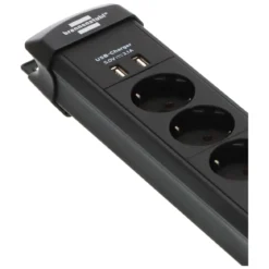Premium Line 6fach mit USB schwarz 3 mH05VV-F 3G1,5