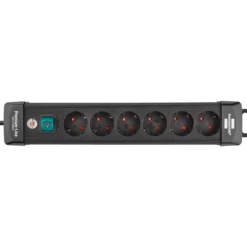 Premium-Line 6fach schwarz DE3m H05VV-F3G1,5 mit Schalter