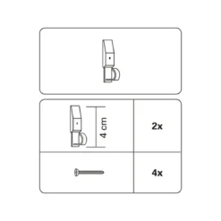 Raffhaken Sina 4 cm Edelstahl-Optik