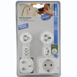Reisestecker Welt mit Zusatzsicherung