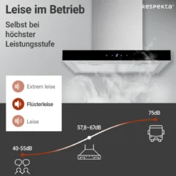 respekta Haube Edelstahl 60cm EEK A++9 Leistungsstufen LED-Beleuchtung