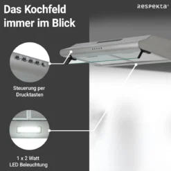 respekta Unterbauhaube CH1259IXCNEdelstahl, 60 cm, EEK C