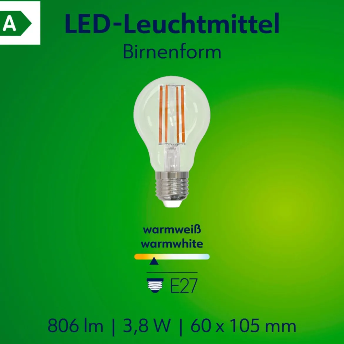 Retro LED Birne EEK A E27E27 60W 806lm 2700K