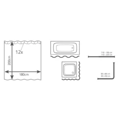 RidderDuschvorhang Classique Folie 180 x 200 cm