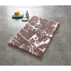 RidderTeppich Marmor 55 x 50 cm beige-weiß Polyester-Microfaser