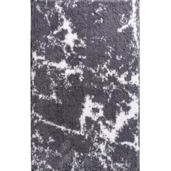 RidderTeppich Marmor 60 x 90 cm grau-weiß Polyester-Microfaser