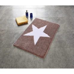 RidderTeppich Star 55 x 50 cm weiß-beige Polyester-Microfaser