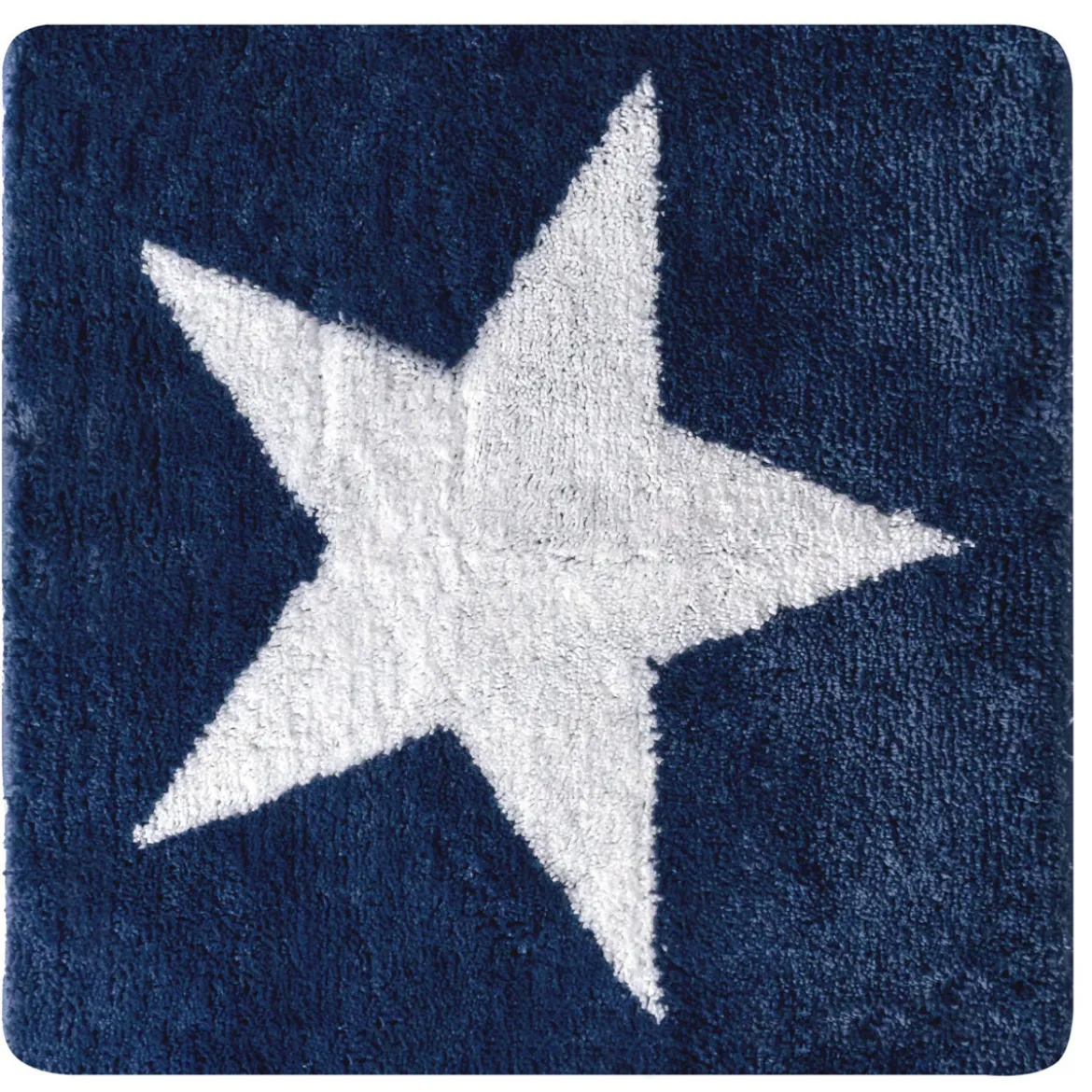 RidderTeppich Star 55 x 50 cm weiß-blau Polyester-Microfaser