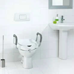 RidderWC-Erhöhung 10 cm mit Griffen und Deckel weiß