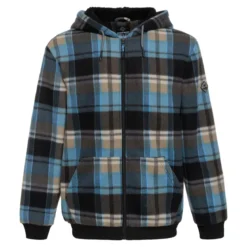 Roadsign Herren Fleece Jacke mit Kapuze schwarz aqua Gr.M