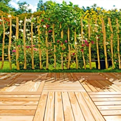 Rollzaun Natur 90x500 cm, Staketen 90 cmhoch, 500 cm lang