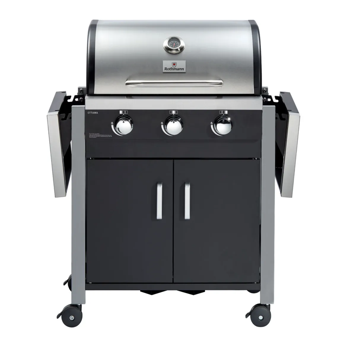 Rothmann Gasgrillwagen Ottawa 3 Brenner je 3,2 kW gusseisernes Grillrost