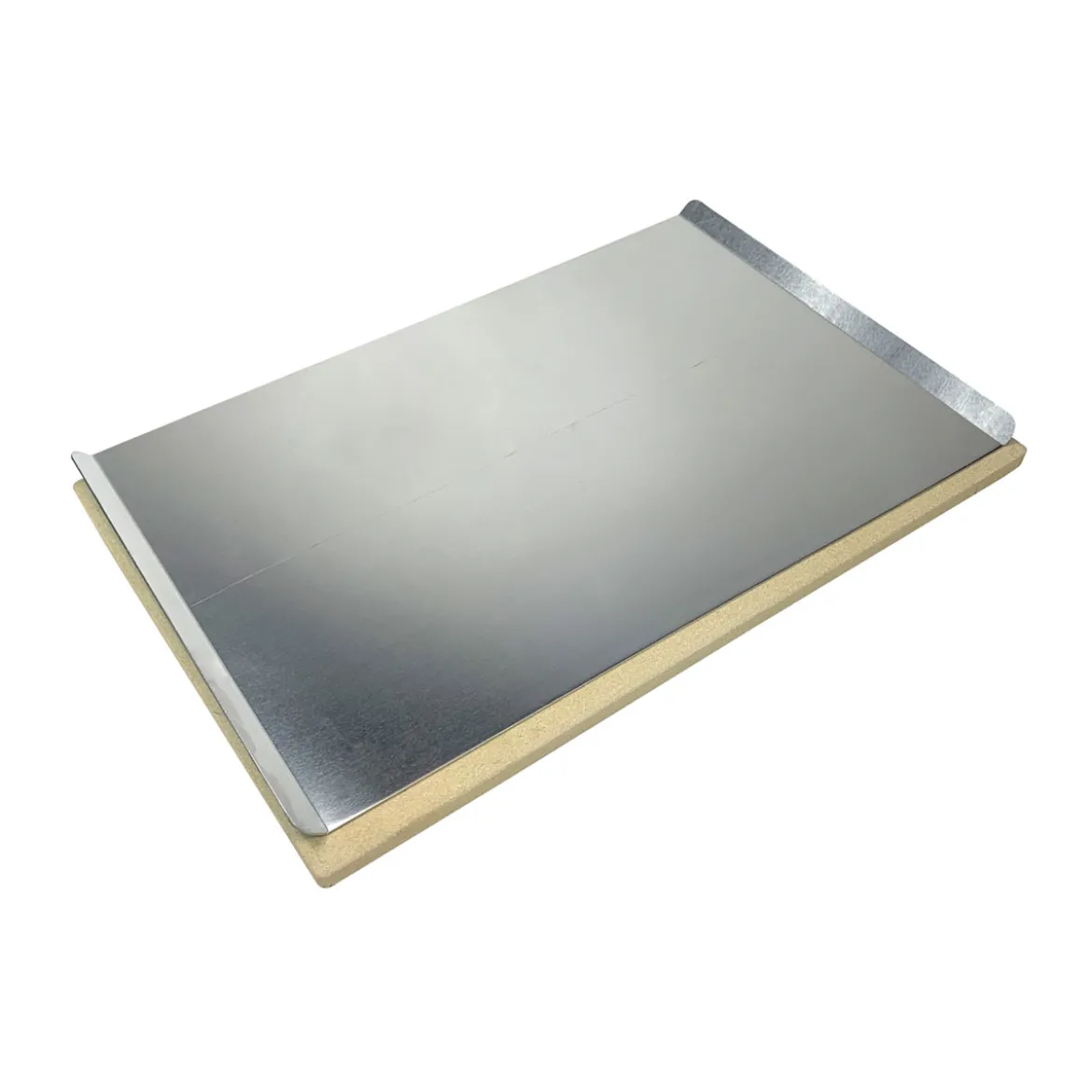 Rothmann Pizzastein rechteckig inkl Alu-Servierbrett 44 x 1,2 x 30 cm