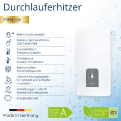 SaniSelf Premium Komfort-Durchlauferhitzer 18/21/24/27kW, 400V