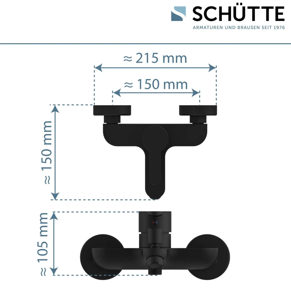 Schütte Badewannenarmatur Denver schwarz matt