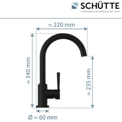 Schütte Spültischarmatur Cornwall Niederdruck schwarz matt